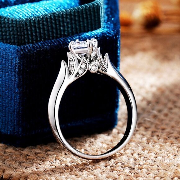 🎁Refine Beautiful Flower Pure Cubic Silver Rings for Women, MARR9153 - Picture 1 of 8